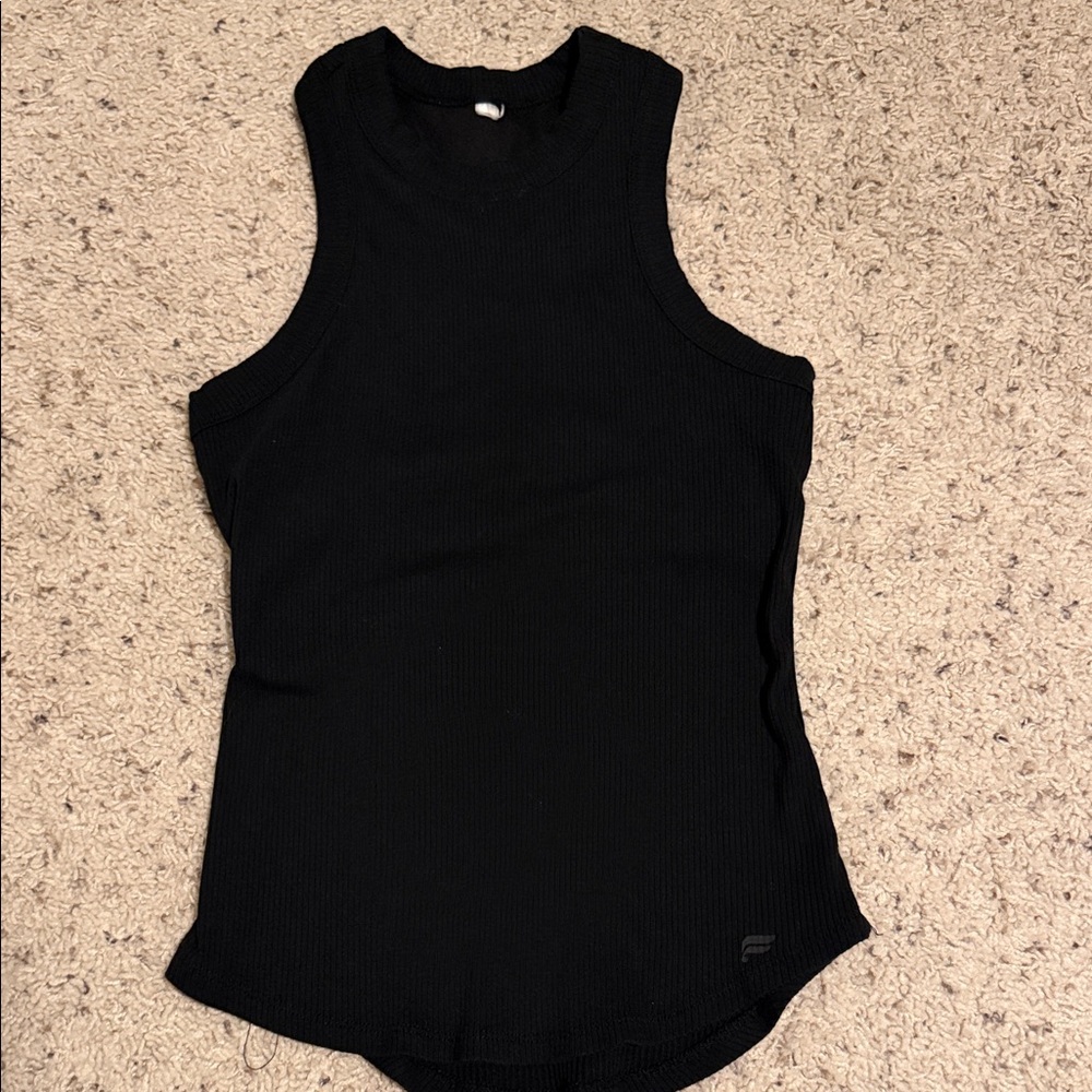 Fabletic high neck ribbed built in bra tank
